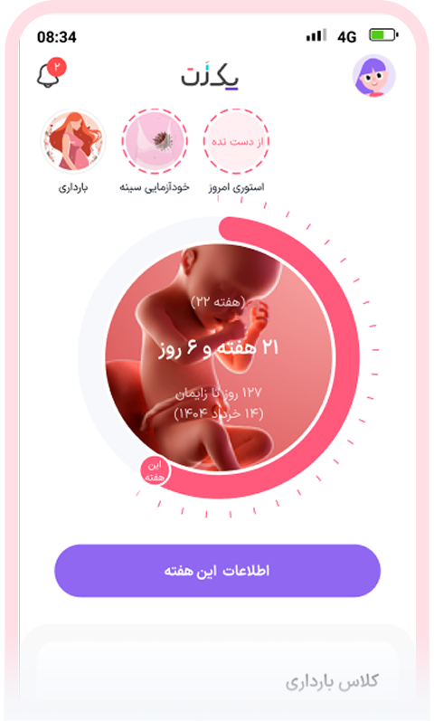 تقویم و اطلاعات هفته بارداری